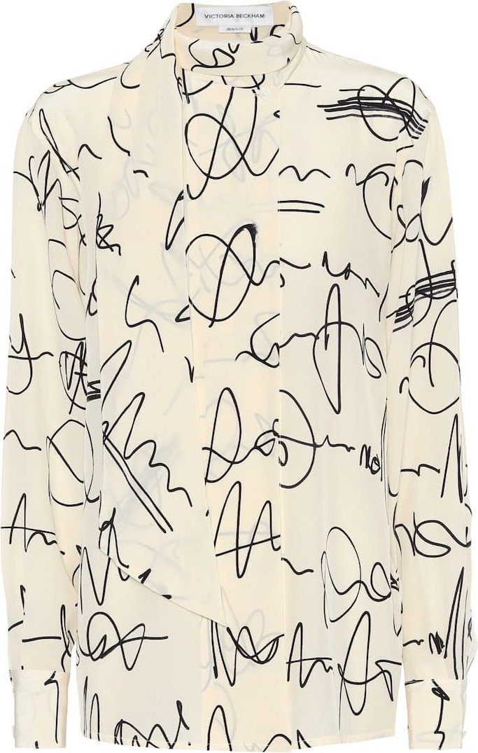 Victoria Beckham Printed silk crêpe de chine blouse