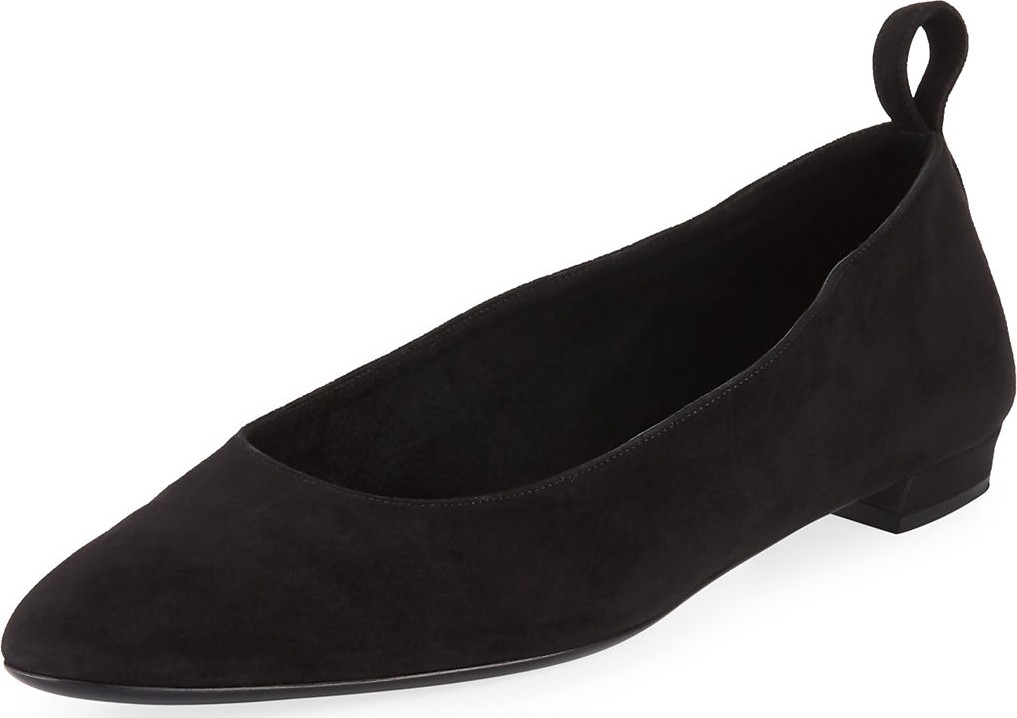 THE ROW Pointed Suede Ballet Flats