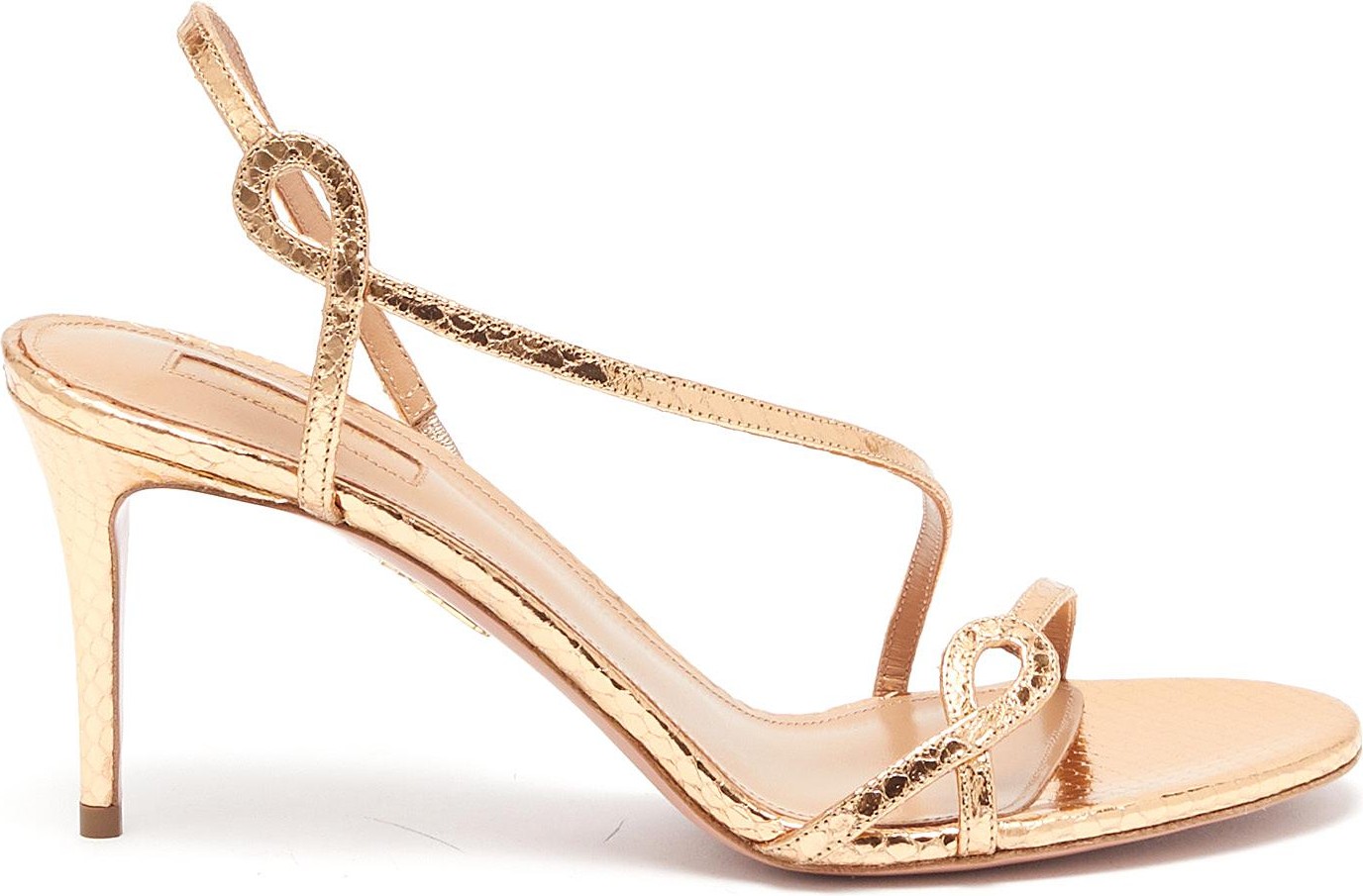 Aquazzura 'Serpentine' snake embossed leather heeled sandals