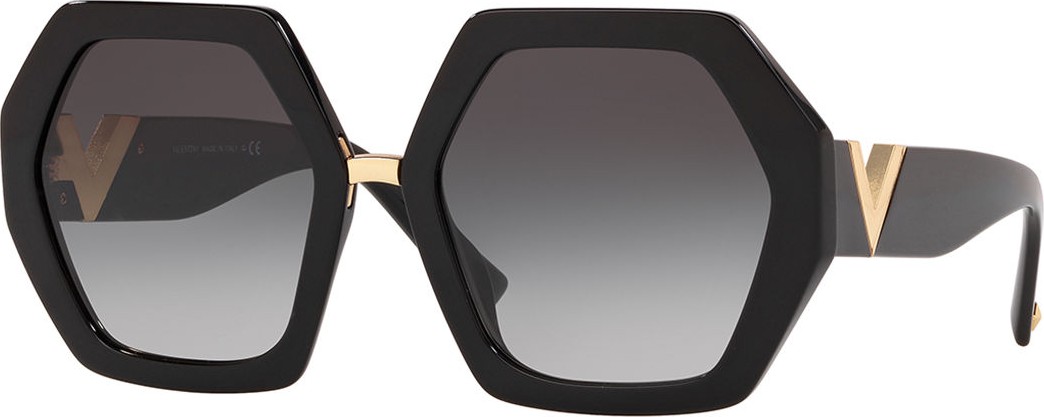 Valentino Octagonal Acetate V-Inset Sunglasses