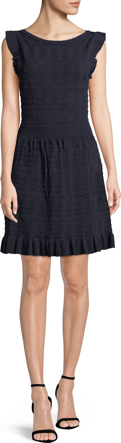 Kate Spade New York cap-sleeve textured sweater dress