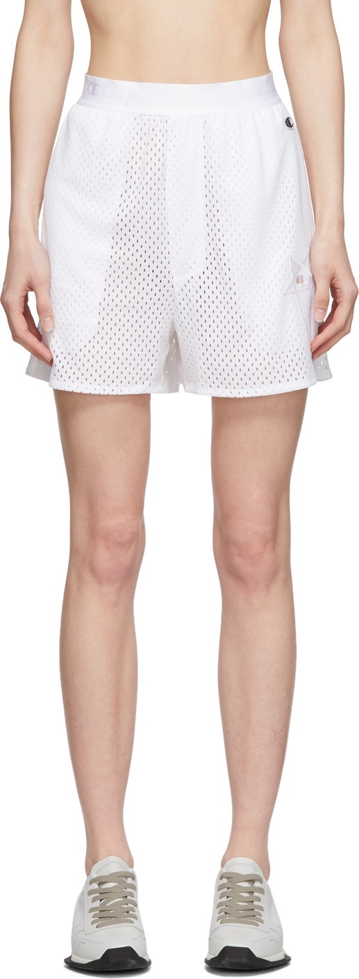Rick Owens White Champion Edition Mesh Basketball Shorts Rick Owens White Champion Edition Mesh Basketball Shorts