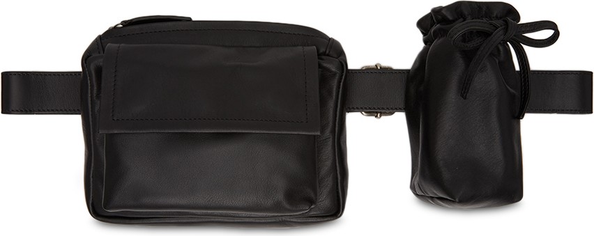 Ann Demeulemeester Black Leather Belt Bag