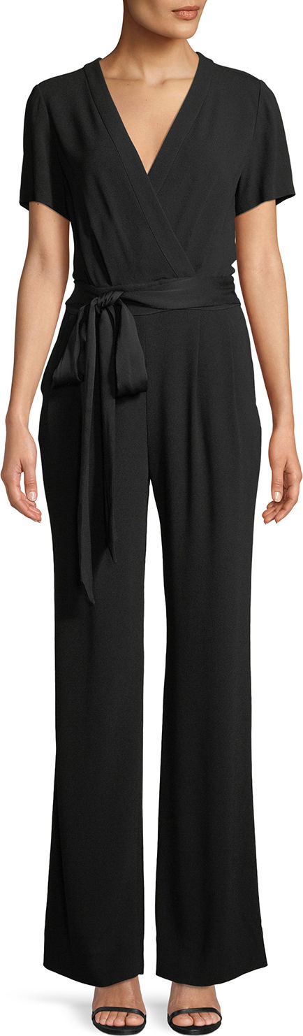 DIANE von FURSTENBERG Purdy New Tie-Waist Wrap Jumpsuit