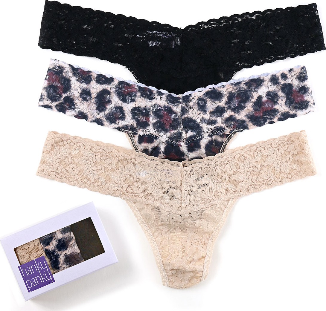 Hanky Panky Three-Pack Sophisticat Low-Rise Thongs