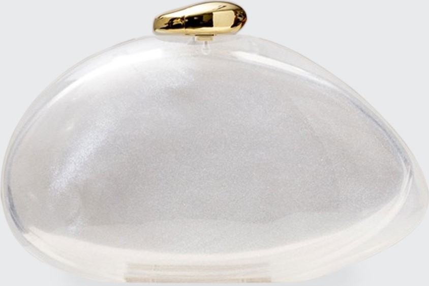 Benedetta Bruzziches Ariel Glitter Transparent Clutch Bag