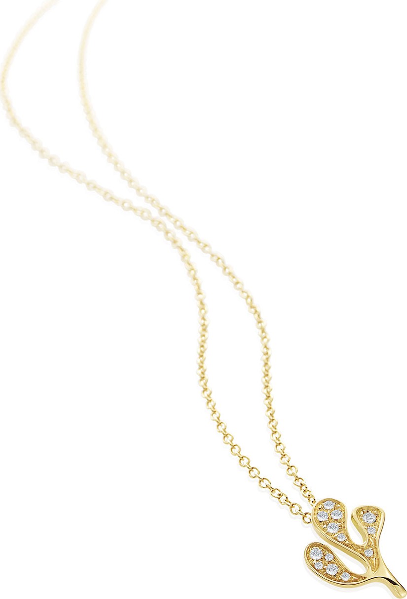 Miseno Sea Leaf 18k Little Diamond Necklace