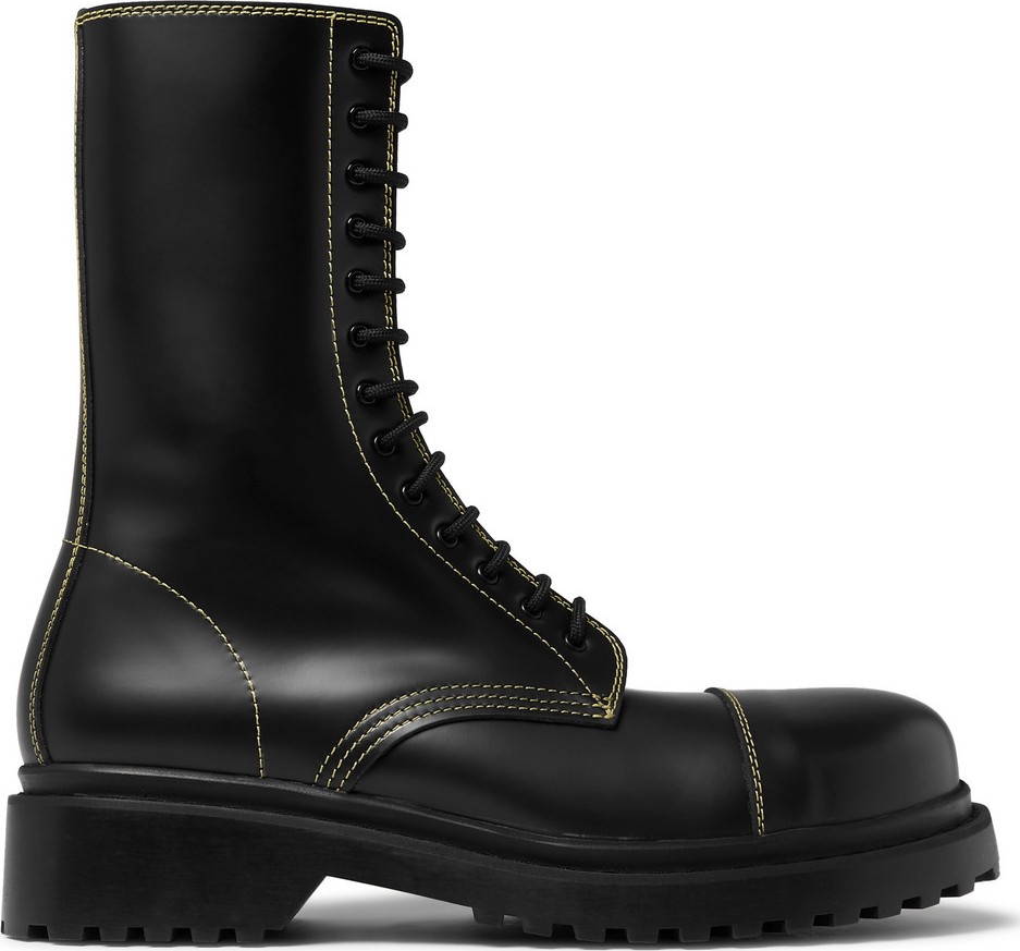Balenciaga Cap-Toe Leather Boots