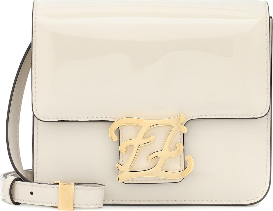 Fendi Karligraphy Box leather shoulder bag