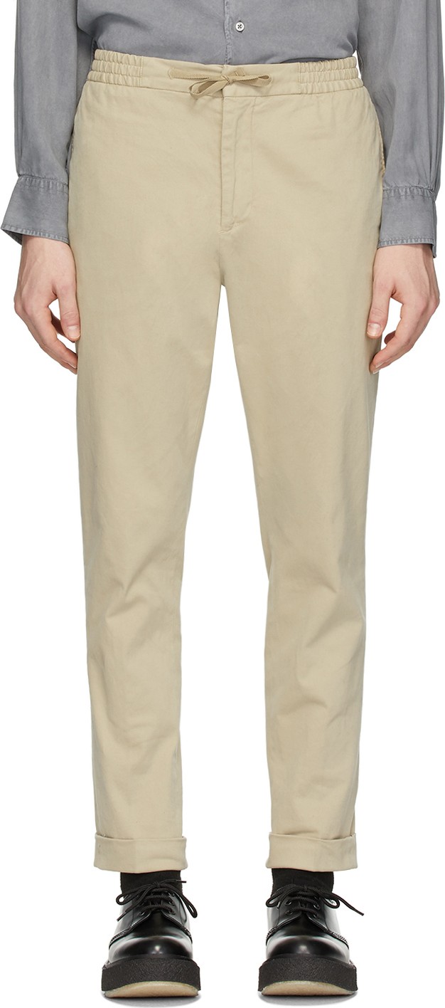 Officine Générale Beige Garment-Dyed Phil Trousers