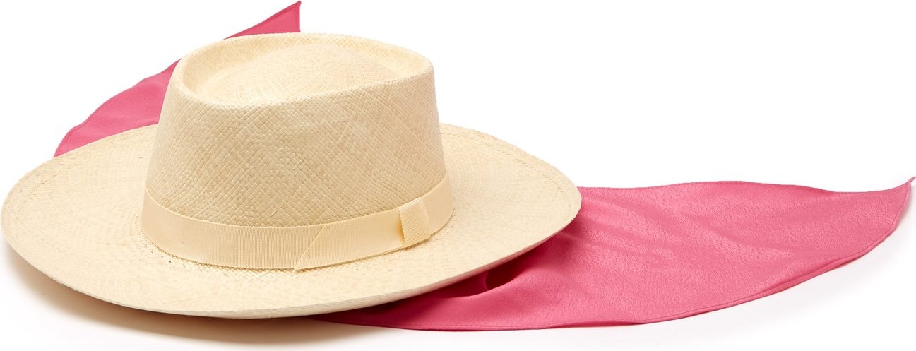 House of Lafayette Reed Sink 1 satin-trimmed straw panama hat