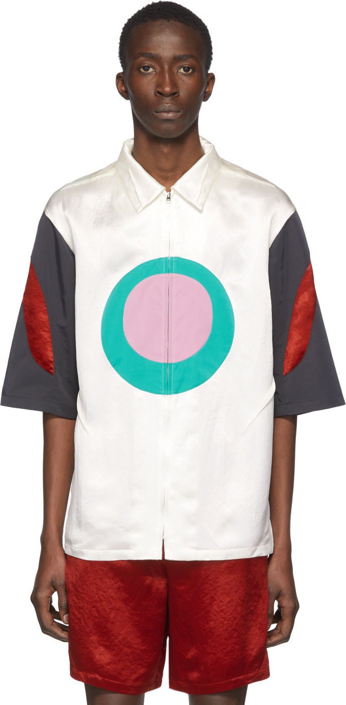 Kiko Kostadinov White & Multicolor Derby Oval Zip Shirt