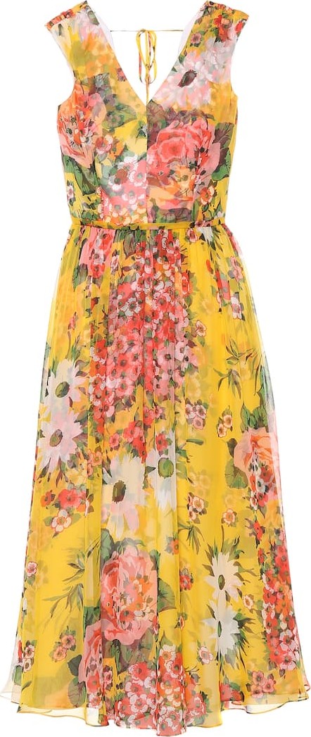 Carolina Herrera Floral silk midi dress