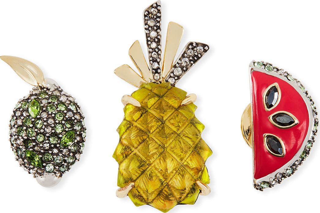 Alexis Bittar Fruit Pin Set w/ Crystals