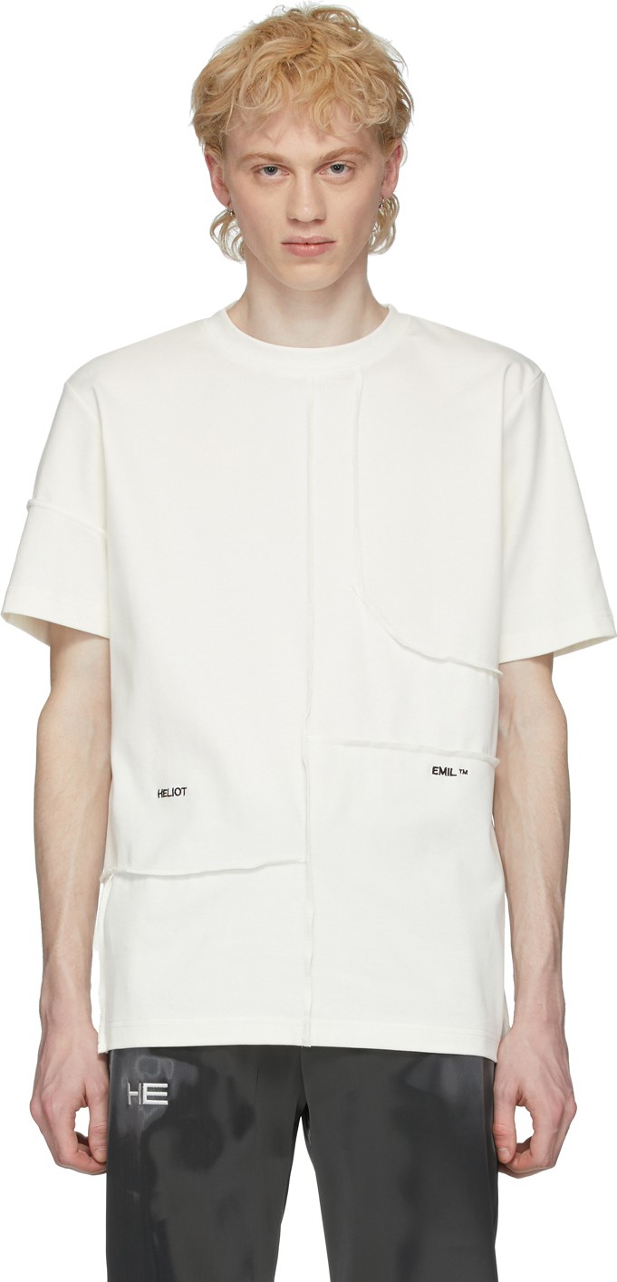 HELIOT EMIL Off-White Cut-Up T-Shirt
