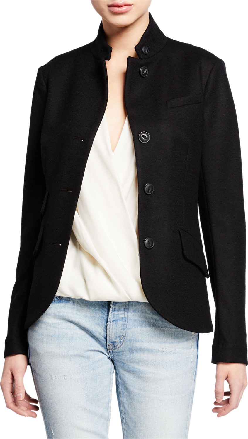 Rag & Bone Slade Wool Stand-Collar Blazer
