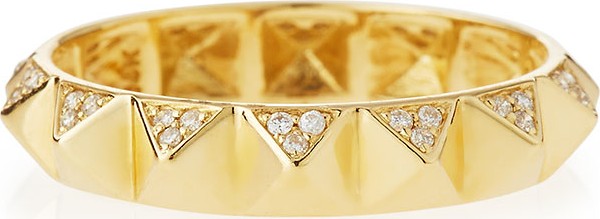 Sydney Evan 14k Pave Diamond Pyramid Eternity Band Ring