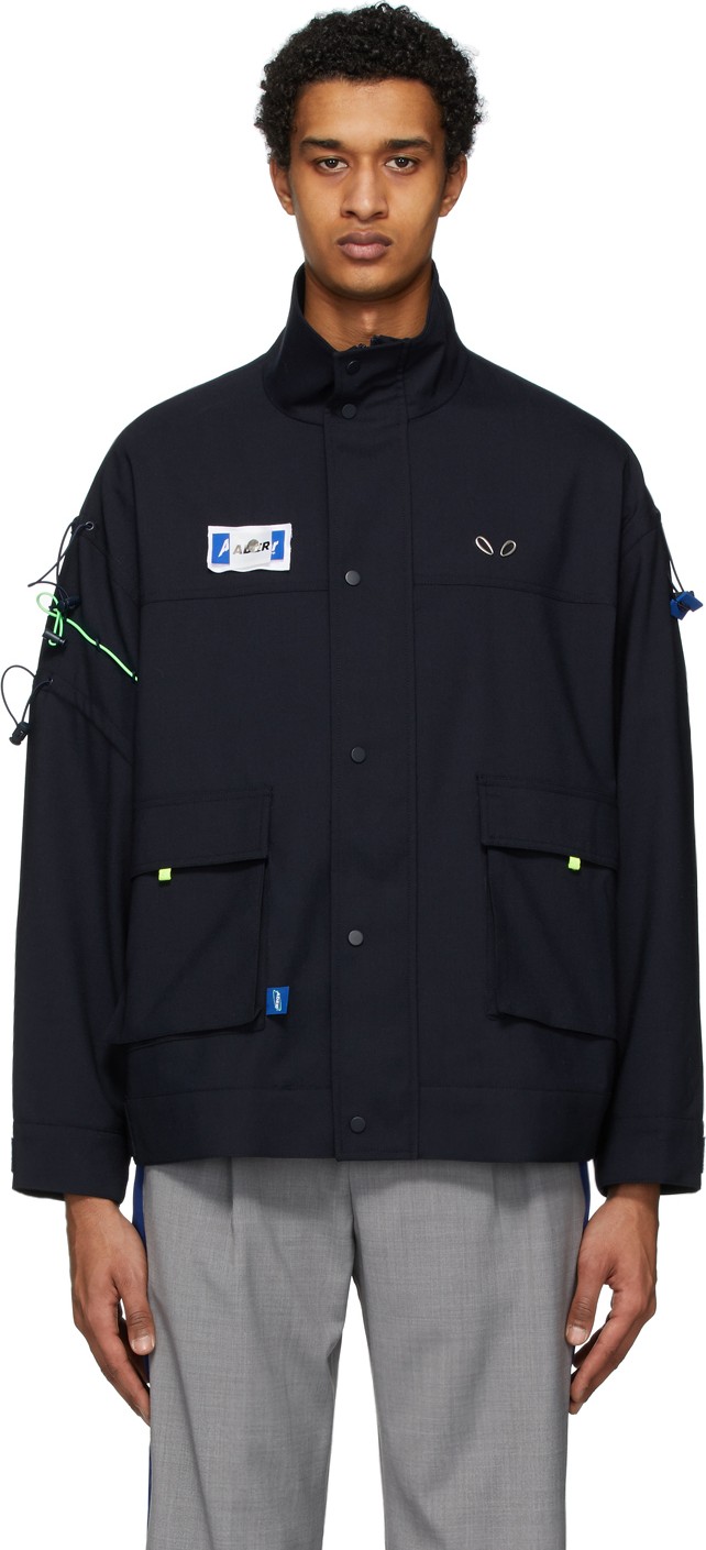 ADER error Navy Rivet Label Jacket