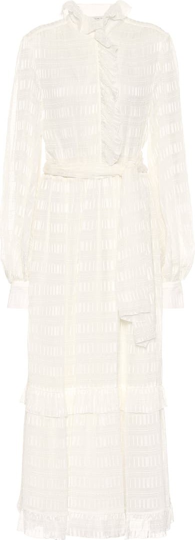 Etro Ruffled silk-jacquard maxi dress