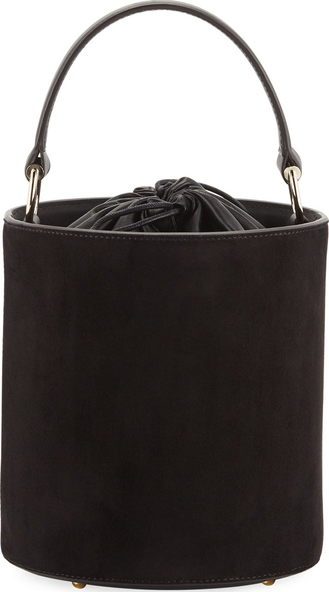 Les Petits Joueurs Olivia Mini Suede Leather Bucket Bag