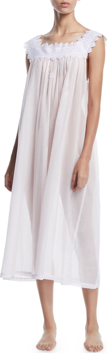 Celestine Ninifee Lace-Trim Sleeveless Nightgown