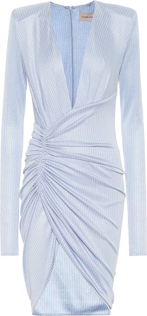 Alexandre Vauthier Metallic ribbed-knit minidress