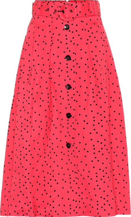Rebecca Vallance Holliday linen-blend midi skirt