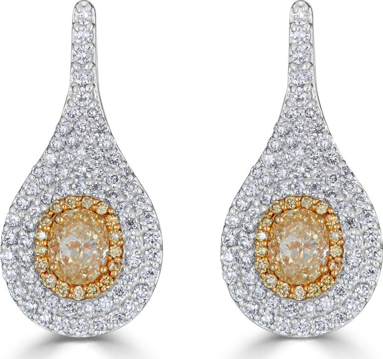 ZYDO Limoncello 18k Two-Tone Gold & Diamond Pave Earrings