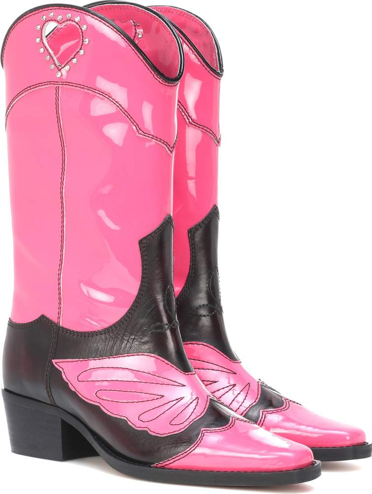 Ganni Marlyn leather cowboy boots