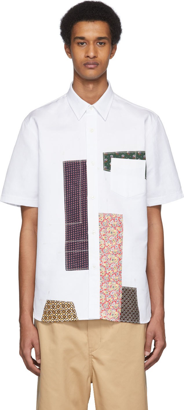 Junya Watanabe White Multi Patchwork Shirt