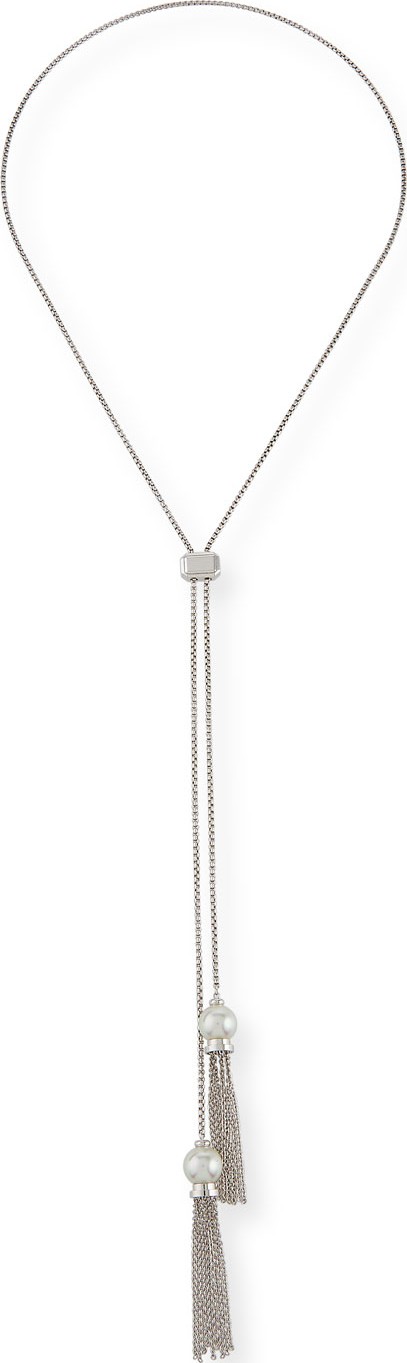 Majorica Adjustable Long Pearl Tassel Necklace