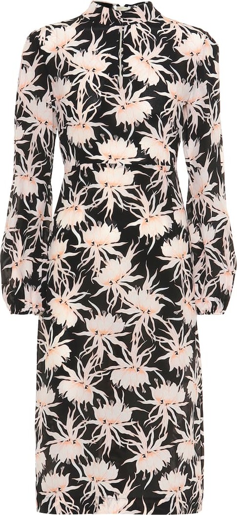 ROCHAS Floral silk midi dress
