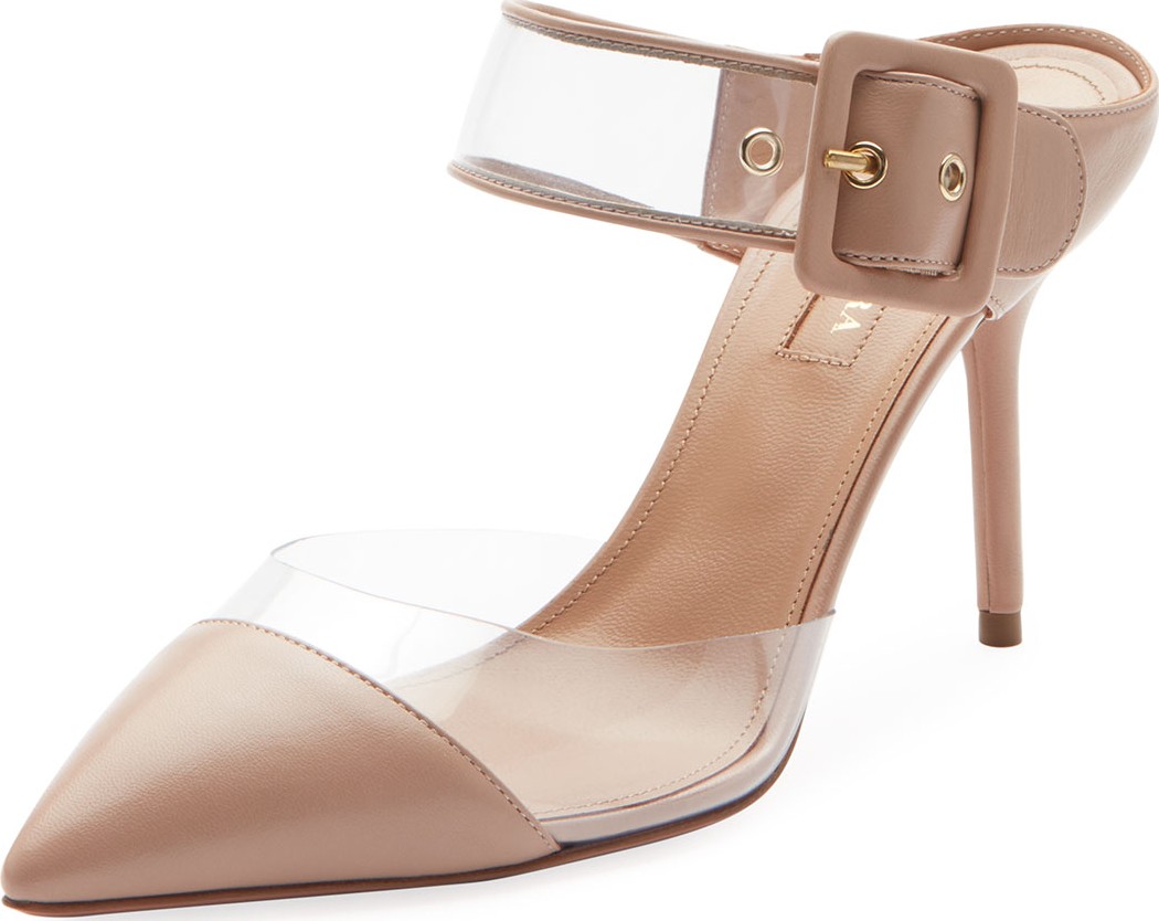 Aquazzura Optic 85mm Napa/Vinyl Mule