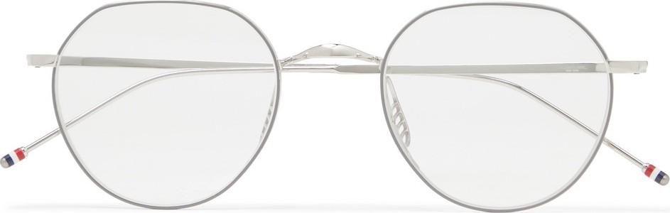 Thom Browne Round-Frame Silver-Tone Optical Glasses