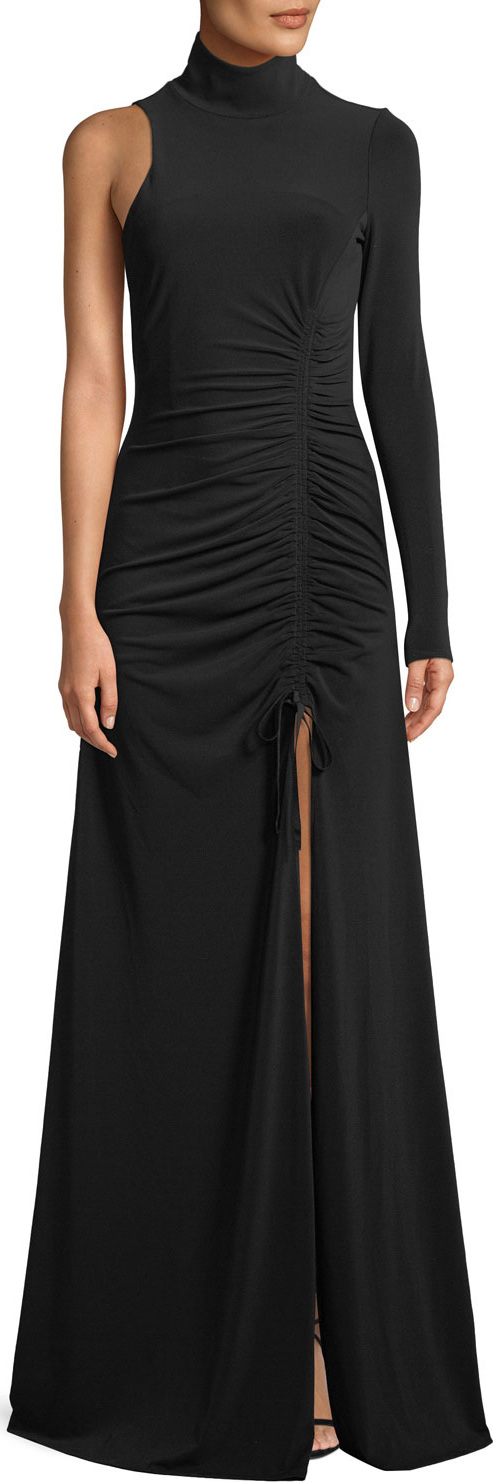 Cinq A Sept Francoise Ruched One-Sleeve Gown