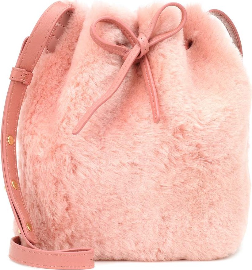Mansur Gavriel Mini Bucket shearling shoulder bag