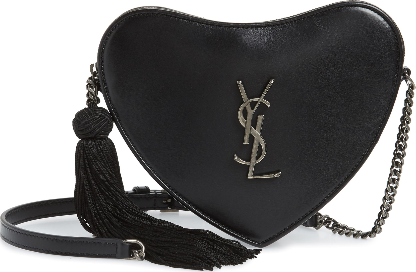 Saint Laurent Sac Coeur Leather Crossbody Bag