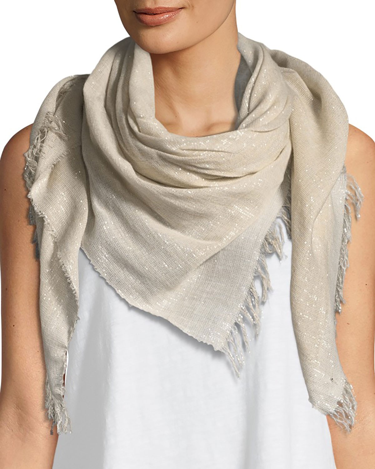 Eileen Fisher Sparkle Cotton-Blend Wrap Scarf