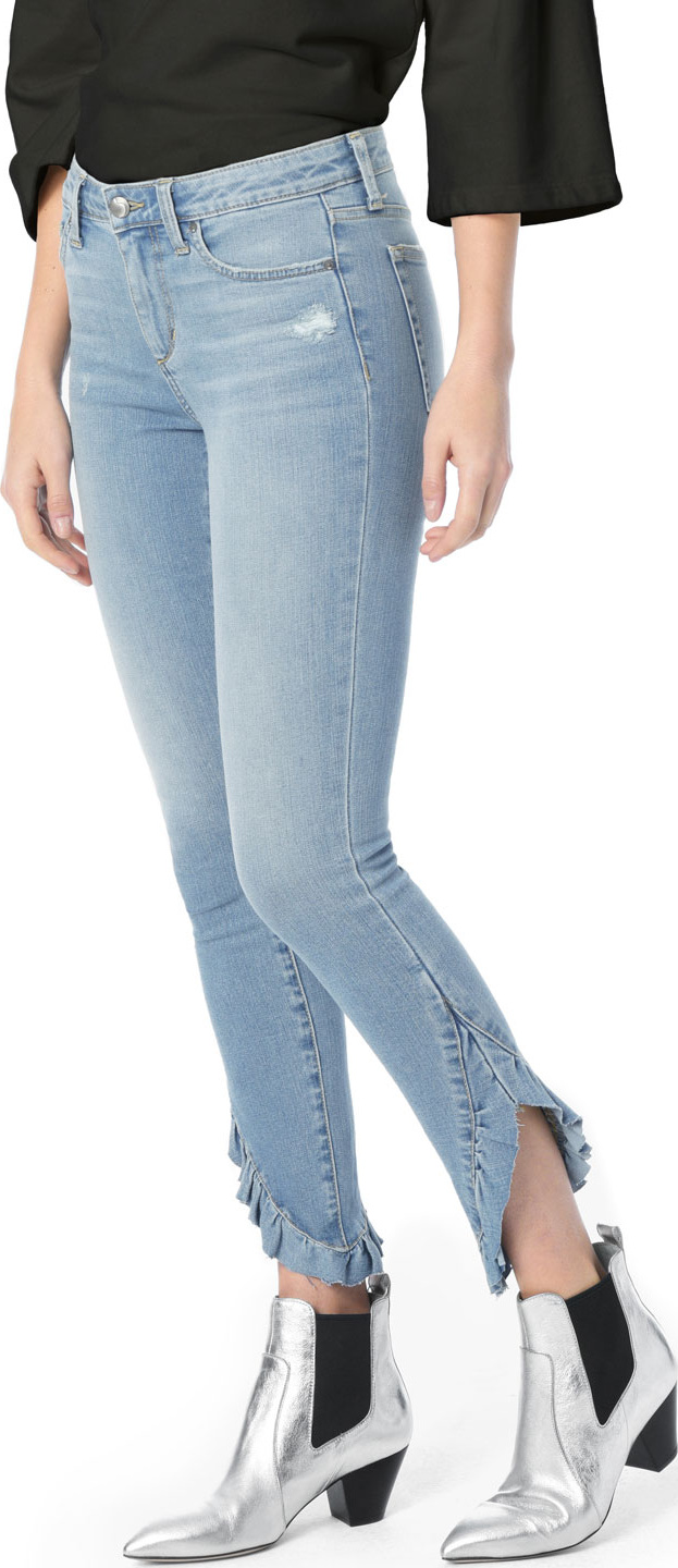 Joe's Jeans The Icon Skinny-Leg Ankle Jeans w/ Ruffle Hem