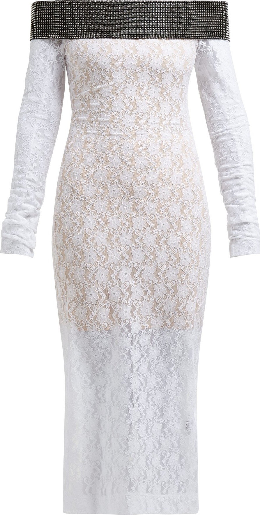 Christopher Kane Crystal-embellished chantilly-lace midi dress