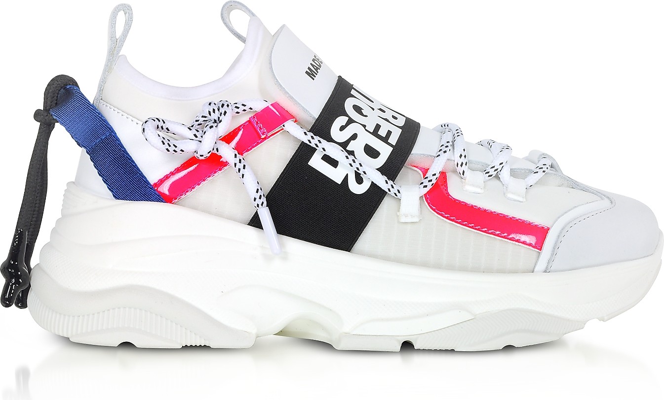 DSQUARED2 Neoprene and Calf Leather Women's Sneakers