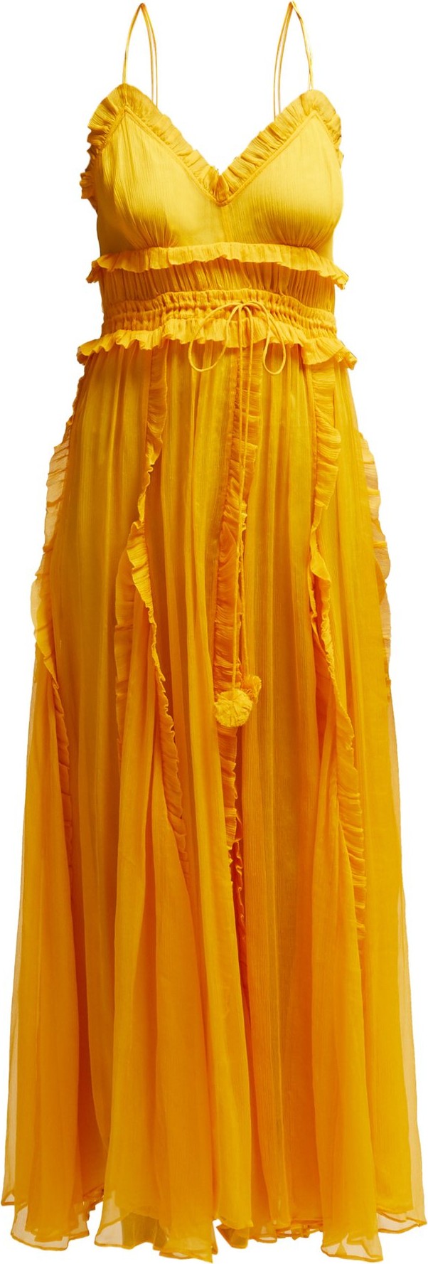 Lee Mathews Lilla ruffle-trimmed silk dress