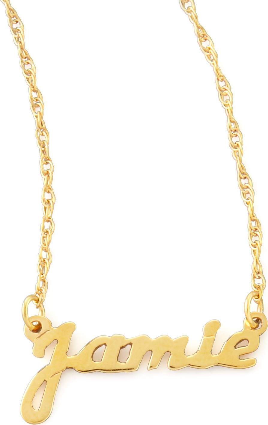 Moon and Lola Personalized Gold Name Pendant Necklace