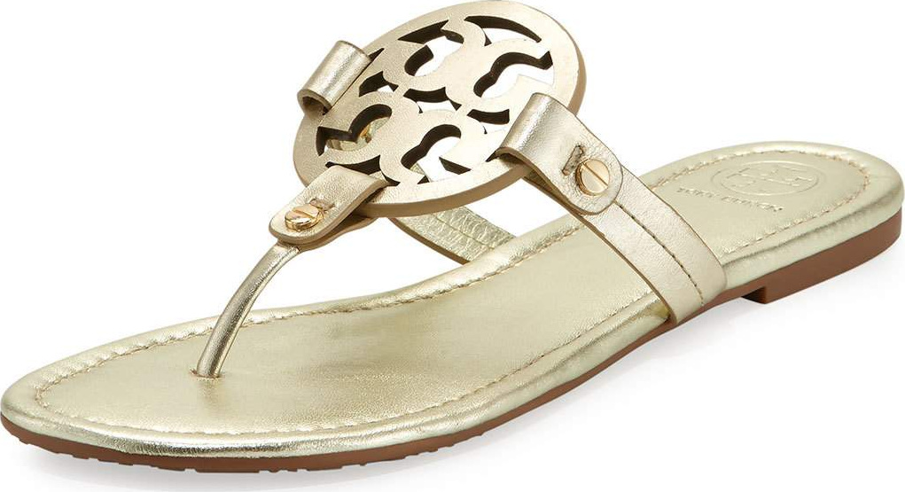 Tory Burch Miller Leather Logo Sandal