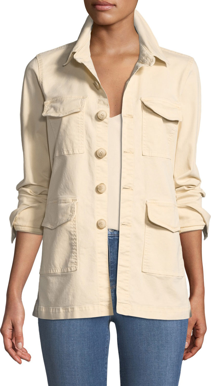 L'AGENCE Victoria Button-Front Utility Jacket