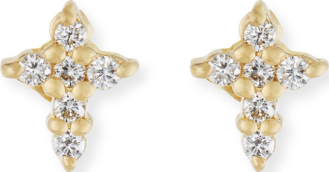 Roberto Coin Mini Diamond Cross Stud Earrings