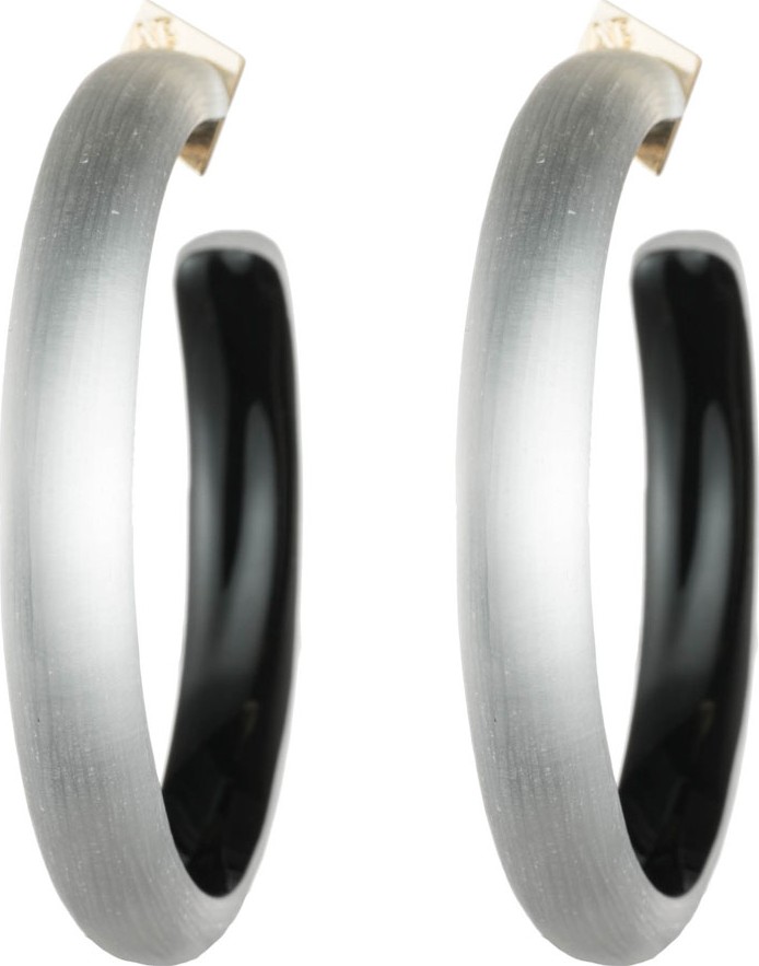 Alexis Bittar Large Hoop Earrings, Gray