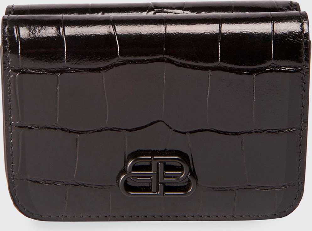 Balenciaga Cash Mini Shiny Embossed Wallet