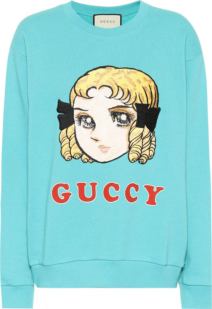 Gucci Guccy embroidered cotton sweatshirt