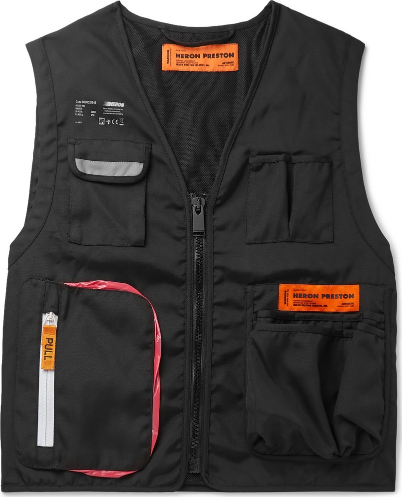 Heron Preston Reflective-Trimmed Canvas Gilet